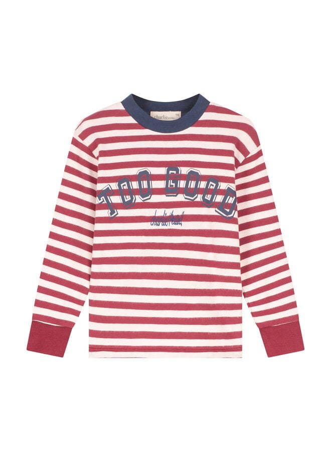 Neil longsleeve - Stripes bordeaux/ecru