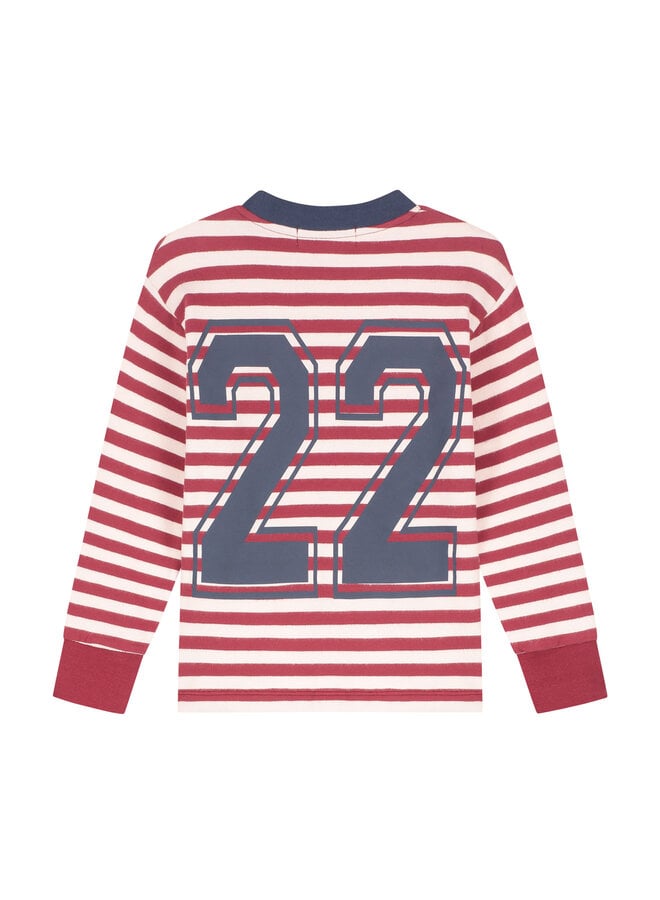 Charlie Petite - Neil longsleeve - Stripes bordeaux/ecru
