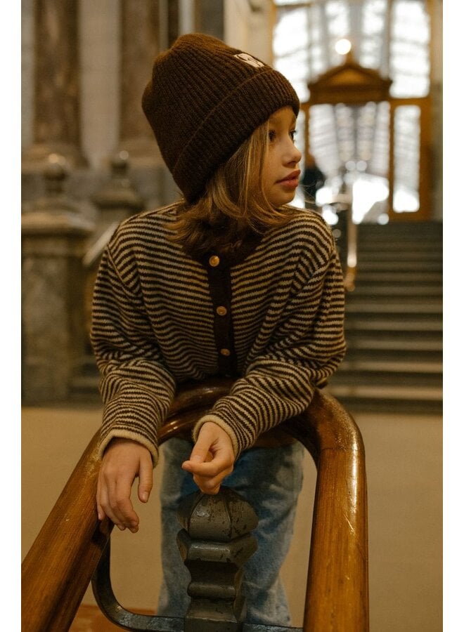 Charlie Petite - Jade cardigan - Stripes brown/ecru