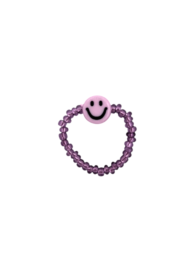 Feestbeest - Ring - Paarse smiley