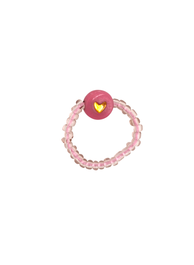 Feestbeest - Ring - Roze met hartje