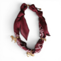 Feestbeest - Bandana ketting met bedel - Donkerrood