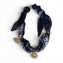 Feestbeest - Bandana ketting met bedel - Donkerblauw