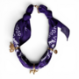 Feestbeest - Bandana ketting met bedel - Donkerpaars
