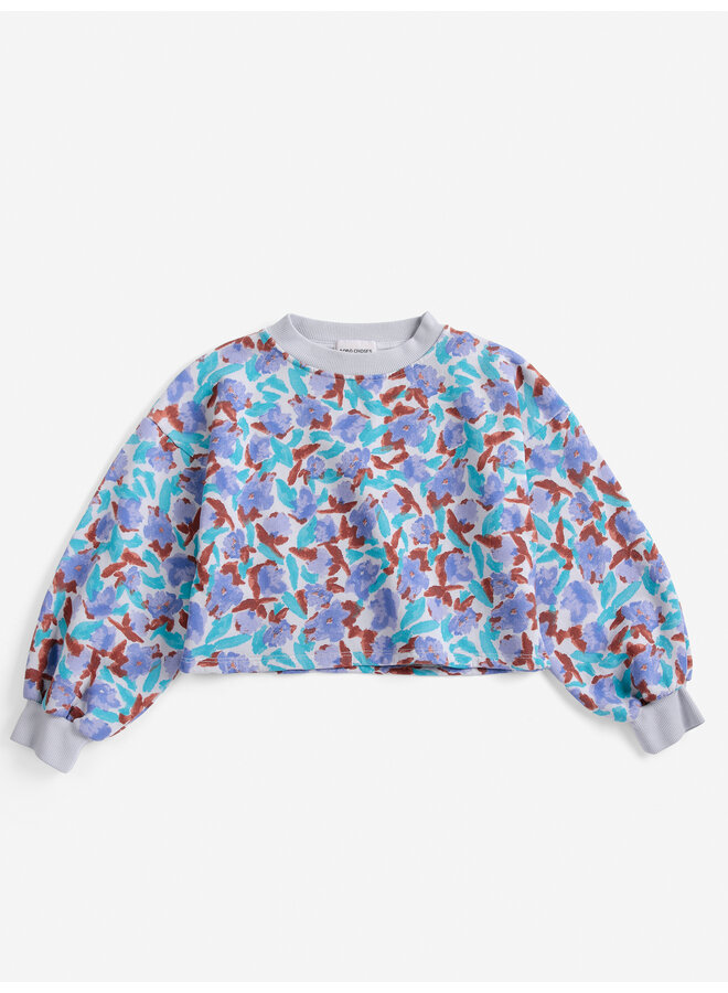 Watercolor all over cropped sweatshirt - Lavender