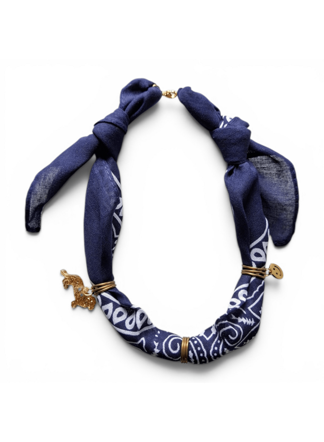 Feestbeest - Bandana ketting - Donkerblauw