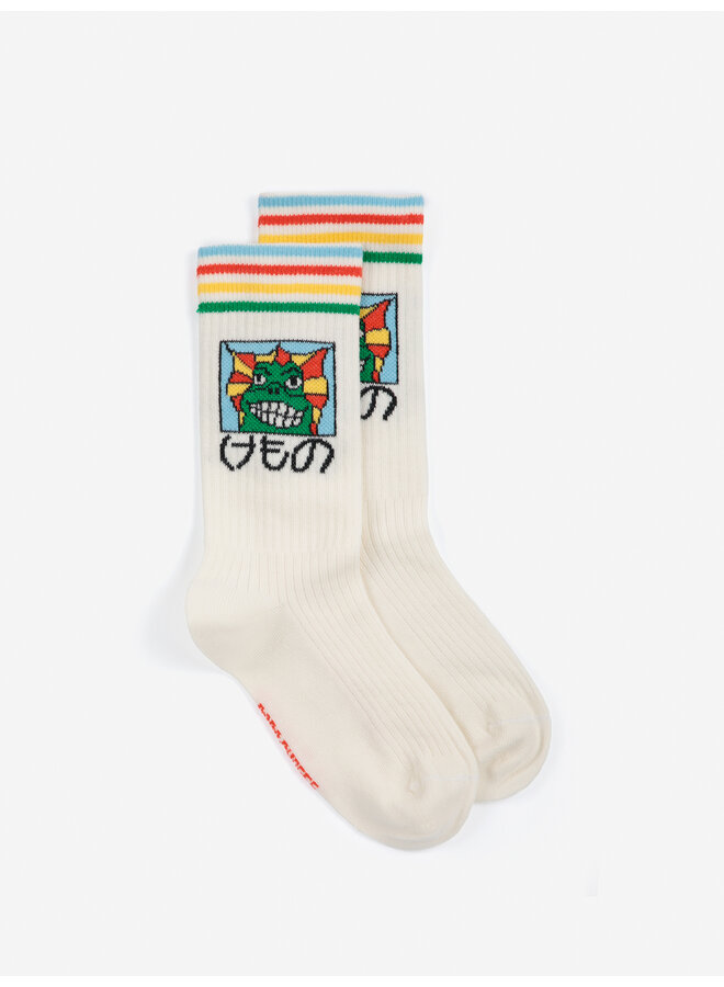 Bobo Choses - Beast long socks - Offwhite