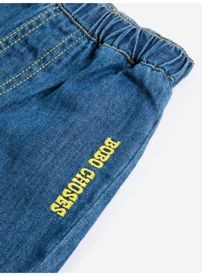 Bobo Choses - Taxi saurus tag denim pants - Midnight blue