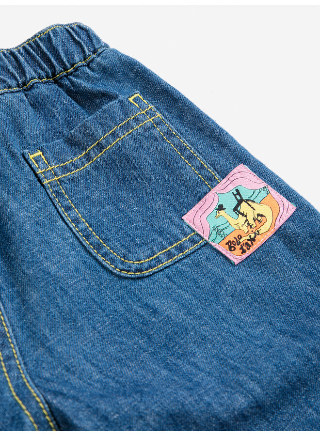 Bobo Choses - Taxi saurus tag denim pants - Midnight blue