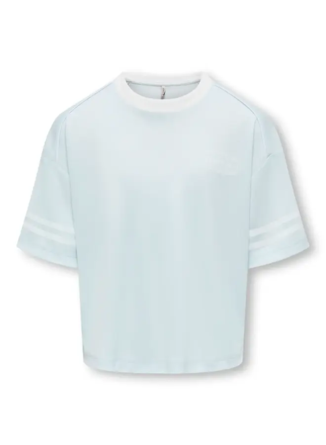 Laila o-neck sporty top - Ballad blue/Lets go