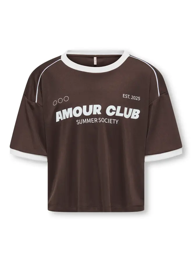 Kids Only - Laila o-neck sporty top - Coffee bean/Amour club