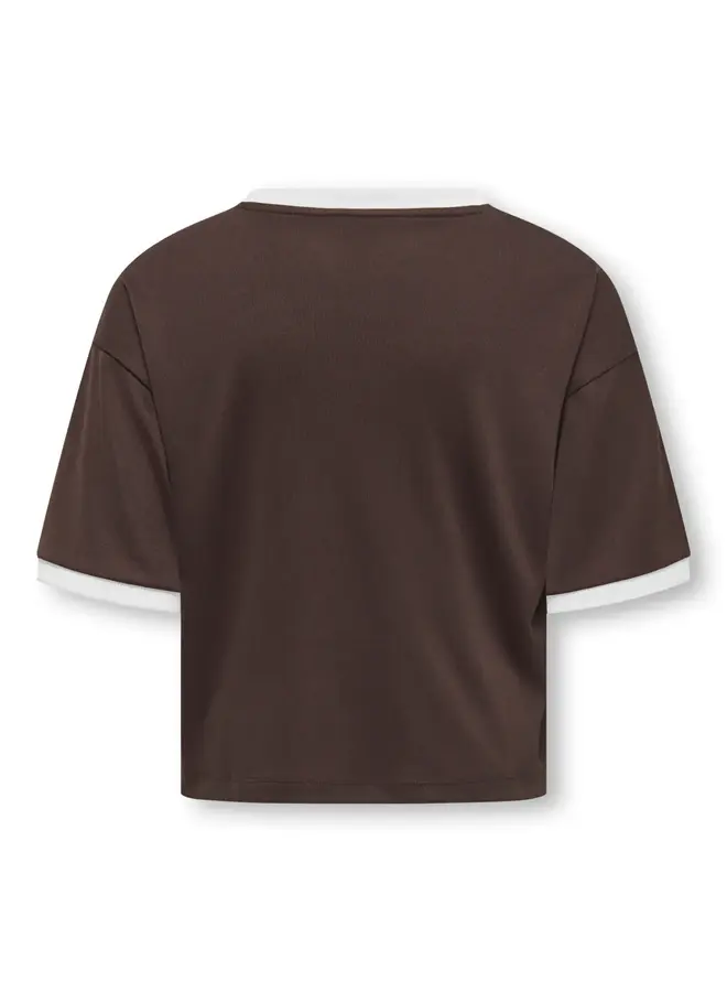 Kids Only - Laila o-neck sporty top - Coffee bean/Amour club