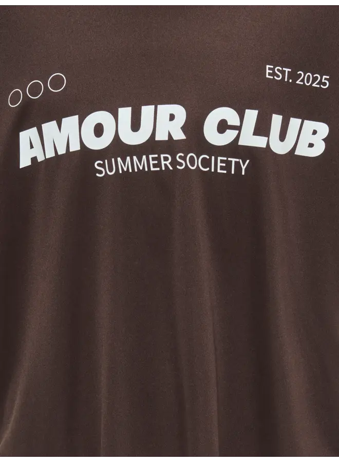 Kids Only - Laila o-neck sporty top - Coffee bean/Amour club