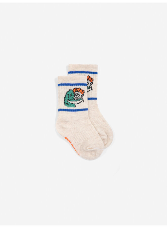 Bobo Choses - Hug hairy monster short socks - Offwhite