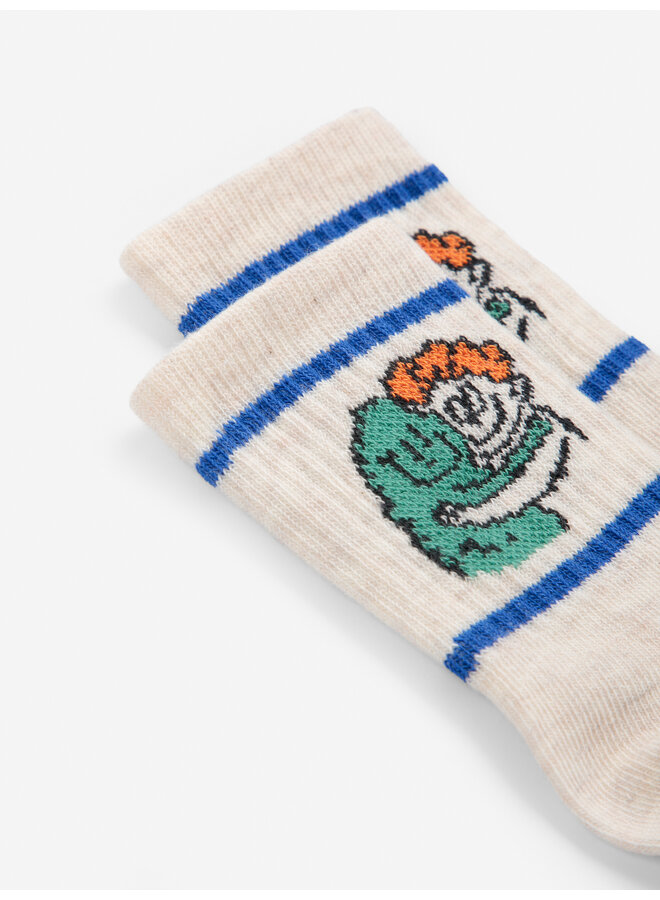 Bobo Choses - Hug hairy monster short socks - Offwhite