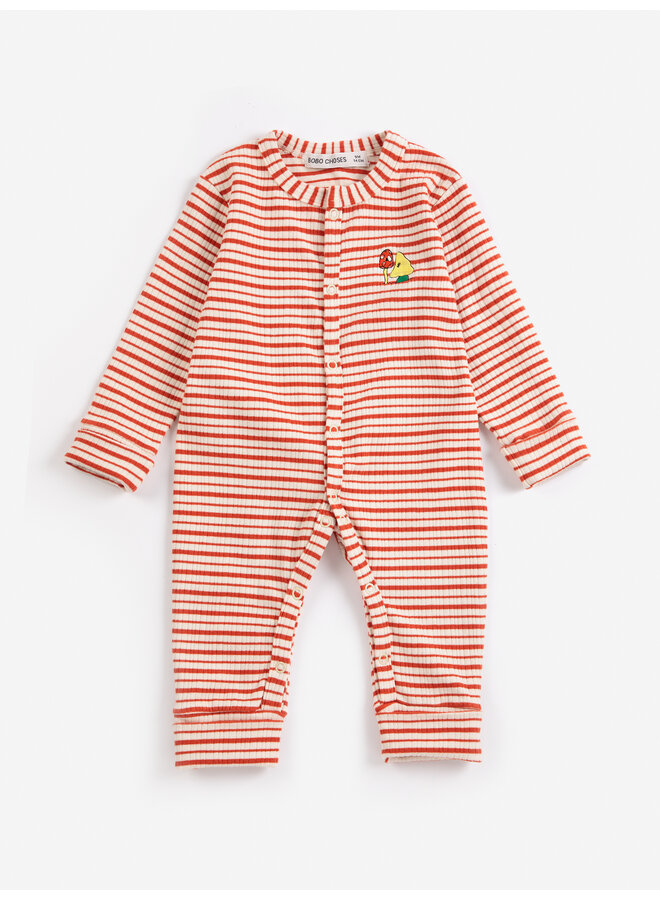 Bobo Choses - Mush monsters duo stripes overall - Offwhite