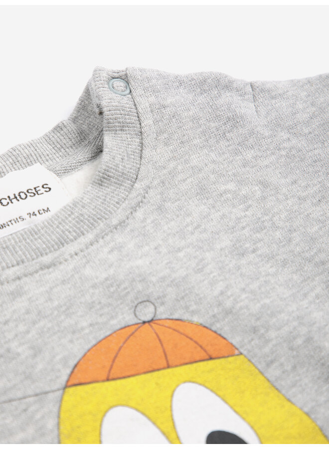 Bobo Choses - Bigtooth lemon sweatshirt - Light heather grey