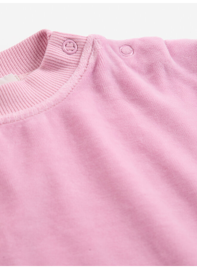 Bobo Choses - Booo Bo Choses tag velvet sweatshirt - Pink