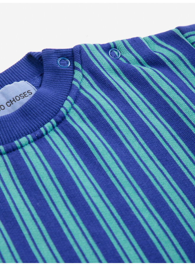 Bobo Choses - Booo Bo Choses tag stripes sweatshirt - Blue