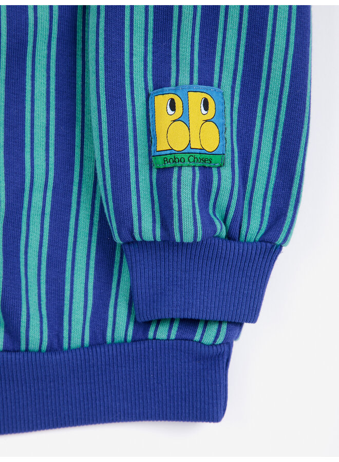 Bobo Choses - Booo Bo Choses tag stripes sweatshirt - Blue