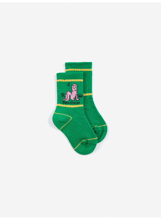 Long puff short socks - Green