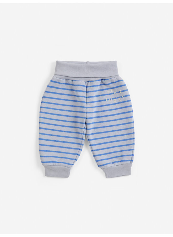 Bobo Choses - Bobo Choses stripes jogging pants - Light heather grey/Blue