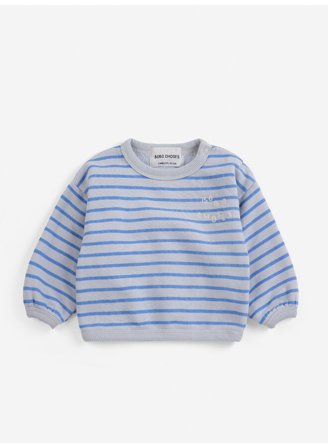 Bobo Choses - Bobo Choses stripes sweatshirt - Light heather grey/Blue