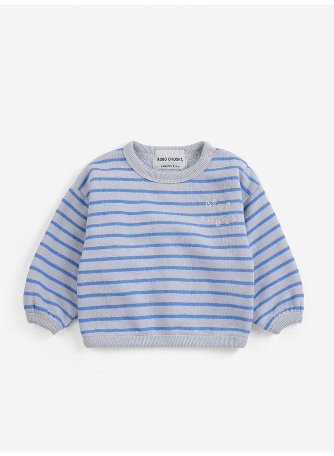 Bobo Choses stripes sweatshirt - Light heather grey/Blue