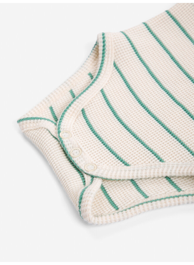 Bobo Choses - Mush monster stripes body - Offwhite/Green