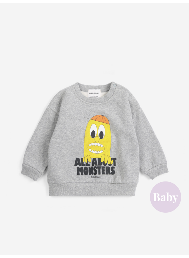 Bobo Choses - Bigtooth lemon sweatshirt - Light heather grey