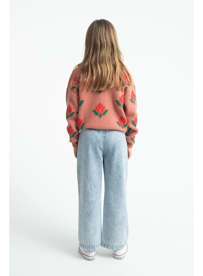 Piupiuchick - Flare trousers  - Fadded light blue denim