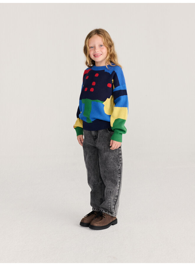 Bobo Choses - Beast tag denim pants - Black