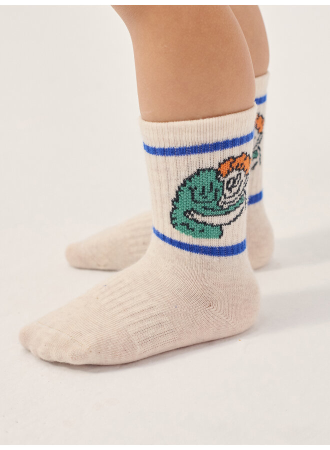 Bobo Choses - Hug hairy monster short socks - Offwhite