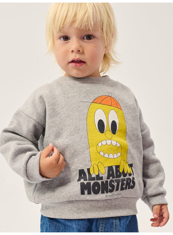 Bobo Choses - Bigtooth lemon sweatshirt - Light heather grey