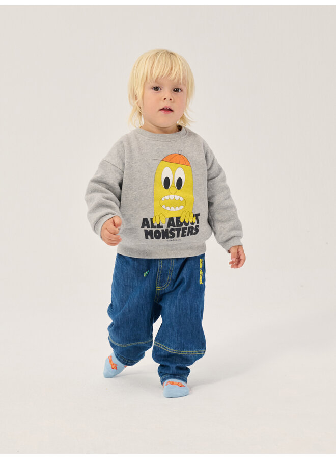 Bobo Choses - Bigtooth lemon sweatshirt - Light heather grey
