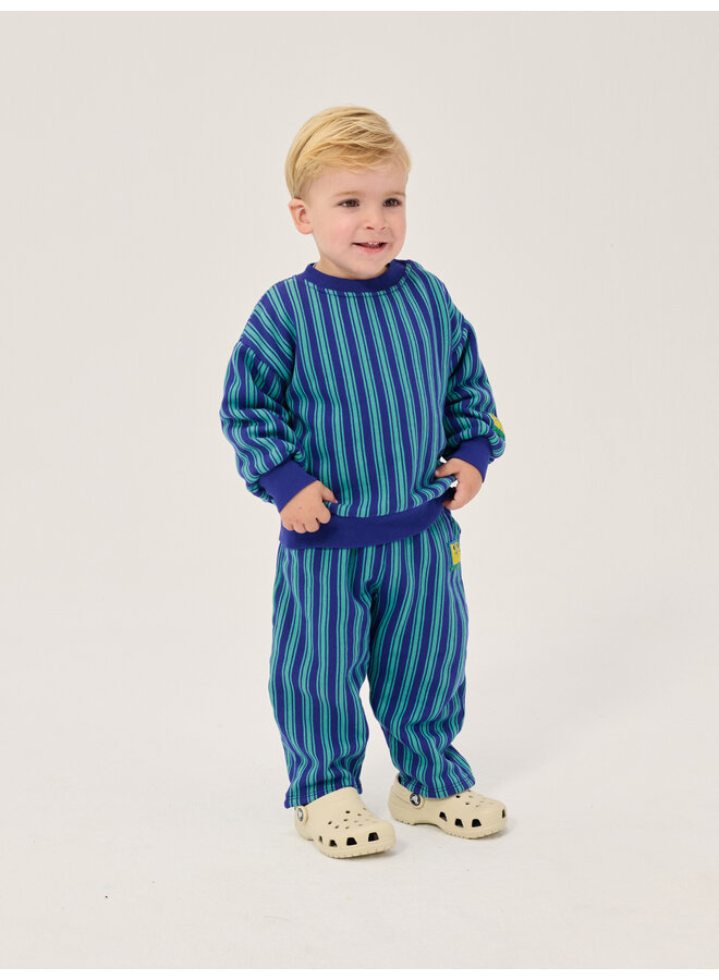 Bobo Choses - Booo Bo Choses tag stripes sweatshirt - Blue