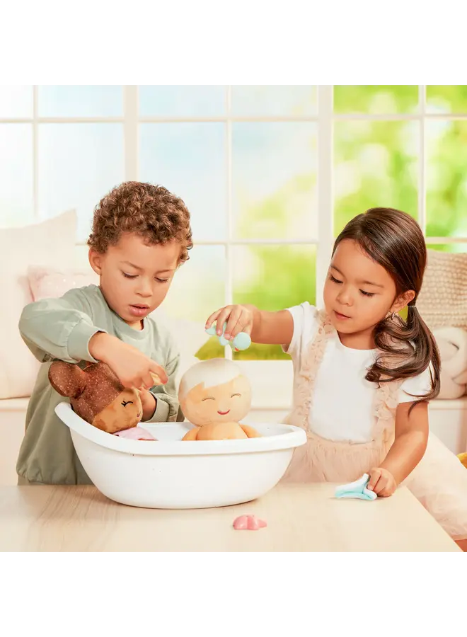 LullaBaby - Plush blond hair boy bath doll & accessory