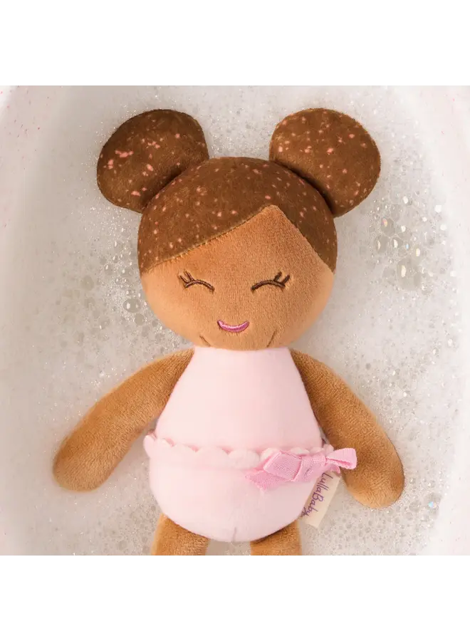 LullaBaby - Small plush bath brown hair girl doll