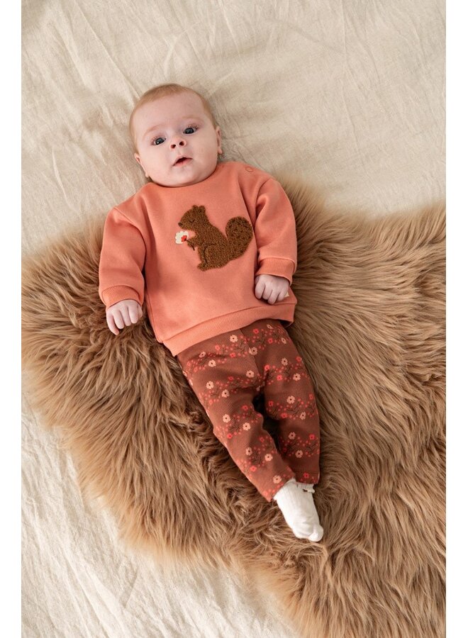 Feetje - Legging rib AOP - Forest garden - Bruin