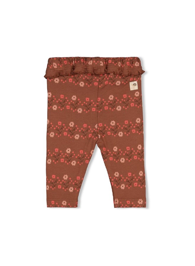 Feetje - Legging rib AOP - Forest garden - Bruin