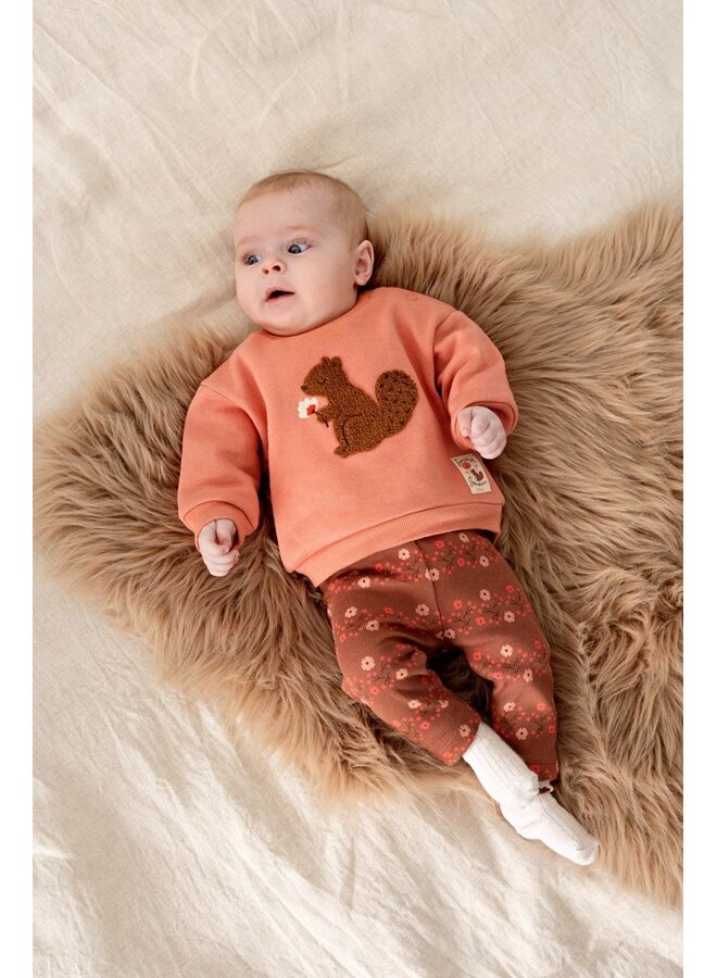 Feetje - Legging rib AOP - Forest garden - Bruin