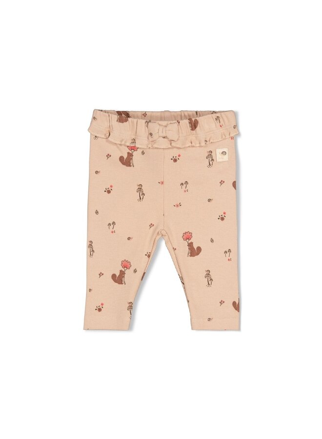Feetje - Legging rib AOP - Forest garden - Zand