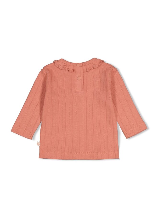 Feetje - Longsleeve pointelle rib - Forest garden - Roze