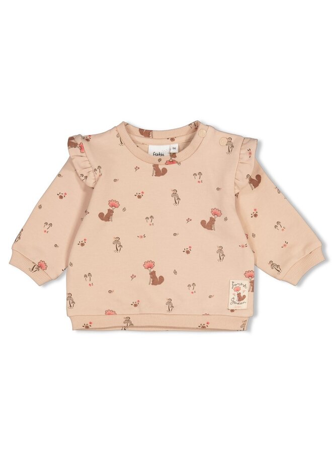 Sweater AOP relaxed fit - Forest garden - Zand
