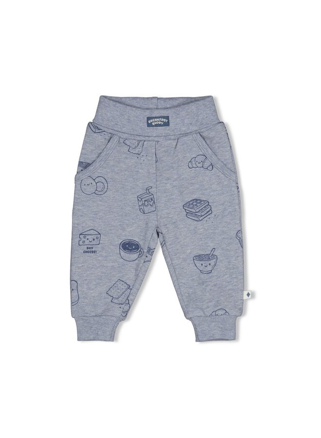 Feetje - Broek AOP - Breakfast buddy - Blauw melange