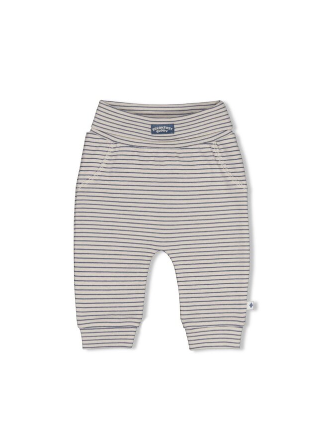 Feetje - Broek rib met streep - Breakfast buddy - Blauw