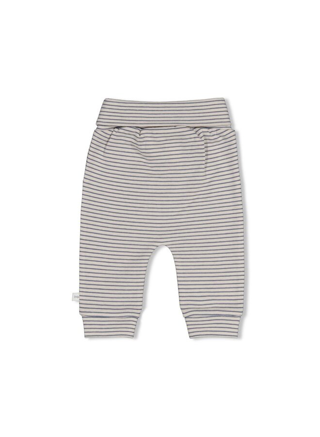 Feetje - Broek rib met streep - Breakfast buddy - Blauw