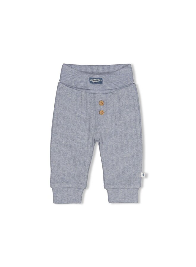Broek rib - Breakfast buddy - Blauw melange
