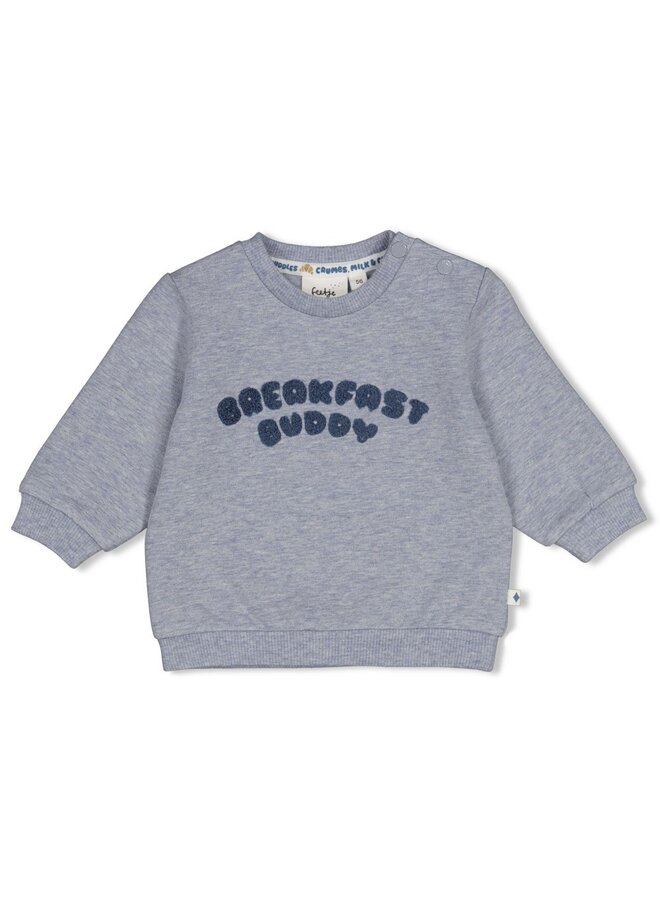 Feetje - Sweater - Breakfast buddy - Blauw melange