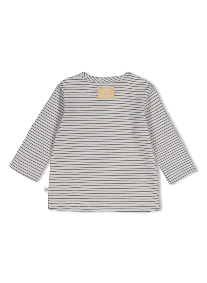 Feetje - Longsleeve rib met streep - Breakfast buddy - Blauw